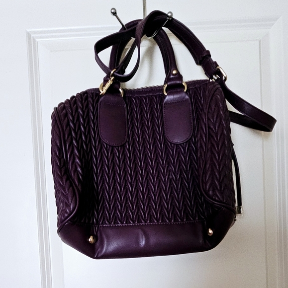 New ! Medium-sized purple handbag adorned with white pearls - Picture 2 of 10